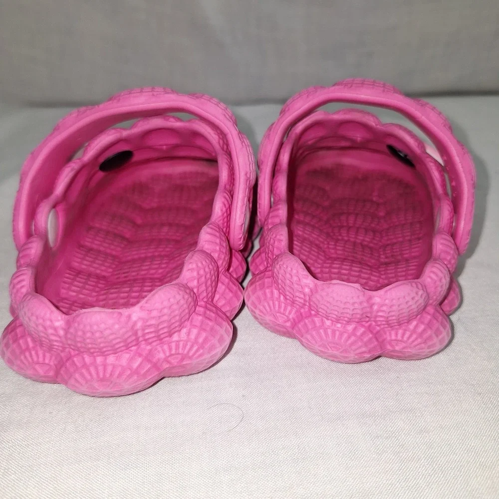 Y2K Bright Pink Size 8/9 Rainbow Bubble Slides Clogs Kids Golf Ball Cute Rainbow